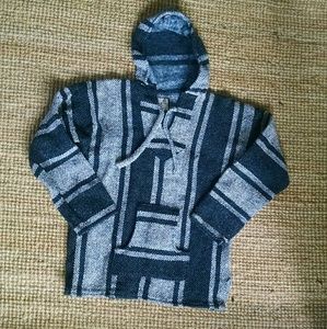 Baja hoodie surf pancho woven pullover